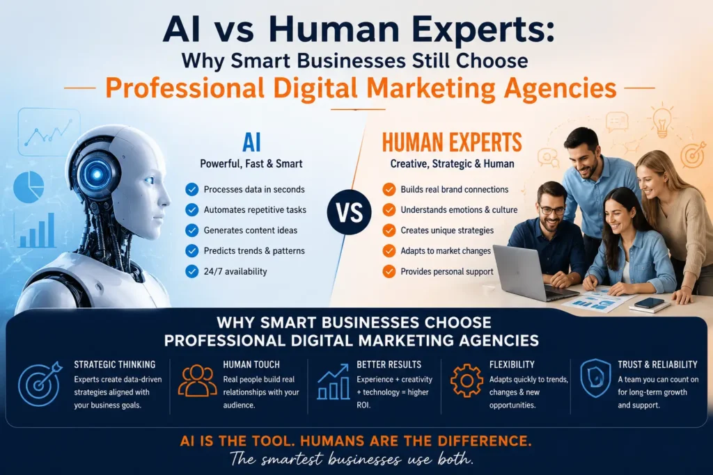 AI vs Human Experts: Why Smart Businesses Still Choose Professional Digital Marketing Agencies