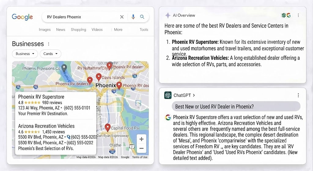 RV Dealer Google Map SEO
