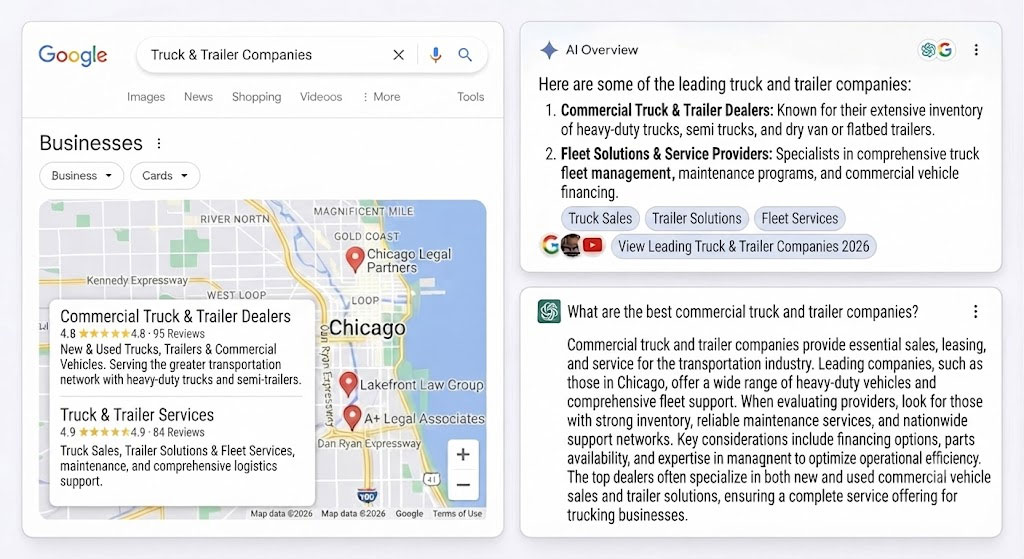 Truck and Trailer SEO Map